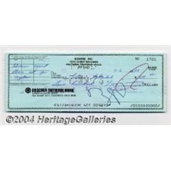 Frank Zappa Signed Check to Artist Cal