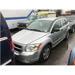 2007 DODGE CALIBER, GREY, HATCHBACK, GAS, AUTOMATIC, VIN#1B3HB28B17D285830, 120,601KMS,