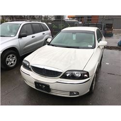 2005 LINCOLN LS, WHITE, 4 DOOR SEDAN, GAS, AUTOMATIC, VIN#1LNHM86S05Y604893, TMU, NO KEYS, *MUST