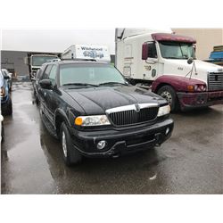2002 LINCOLN NAVIGATOR, BLACK, 4 DOOR SUV, GAS, AUTOMATIC, VIN#5LMFU28R62LJ03107, 243,524KMS,