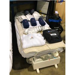 ELECTRIC MASSAGE BED  INCLUDES HEADREST/HEATING BLANKET/LINENS AND CONTENTS