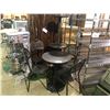 Image 1 : 3 BROWN METAL OUTDOOR BISTRO TABLES WITH 4 CHAIRS