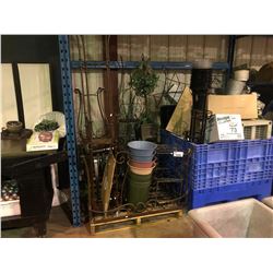 PALLET OF ASSORTED PLANT STANDS,CABLES & FLOWER SHOP ITEMS