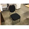 Image 2 : BLACK FABRIC AND BROWN METAL FRAME STACKING, GANGABLE BANQUET CHAIR