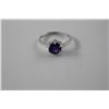 Image 2 : 1.5CT PURPLE AMETHYST SOLITAIRE RING, MULTICLAW SETTING, ROUNDCUT, DEEP RICH LAVENDER PURPLE COLOR,