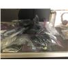 Image 2 : SHELF INCLUDING LARGE COLLECTION OF HEADPHONES, EARBUDS, AND MORE