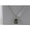 Image 2 : CERTIFIED GREEN AMETHYST AND DIAMOND NECKLACE - 5.45 CT EMERALD CUT AMETHYST - VS CLARITY - 2