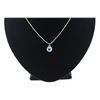 Image 2 : CERTIFIED DIAMOND AND BLUE TOPAZ NECKLACE - 2.5 CT ROUND CUT TOPAZ - 2 SIDE DIAMONDS - VVS CLARITY