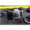 Image 2 : OLYMPUS 4T CAMERA WITH 9 ZUIKO LENSES IN CASE