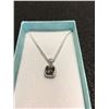 Image 2 : CERTIFIED MYSTIC TOPAZ & DIAMOND NECKLACE, PRINCESS CUT 1.9CT TOPAZ, HALO SETTING,