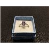 Image 2 : PURPLE AMETHYST SOLITAIRE RING, 4 CLAW SETTING, EMERALD CUT, STERLING SILVER