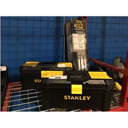 2 STANLEY TOOL BOXES & JACK STAND