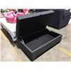 Image 2 : GREY UPHOLSTERED OTTOMAN/ STORAGE TRUNK