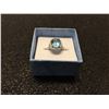 Image 2 : CERTIFIED BABY BLUE TOPAZ & DIAMOND RING, 3.5 CT OVAL CUT TOPAZ & 2 DIAMONDS, SI CLARITY