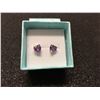 Image 2 : CERTIFIED NEW PURPLE AMETHYST STUD EARRINGS, 1.35CT HEART CUT, VS CLARITY, STERLING SILVER,
