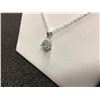 Image 2 : GREEN AMETHYST & DIAMOND PENDANT/ NECKLACE, 1.1 CT, TRILLION CUT, STERLING SILVER
