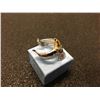 Image 2 : MENS STAINLESS STEEL & GOLD CLAD WINGED EAGLE RING, NICELY DETAILED