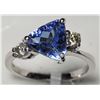 Image 2 : 14K WHITE GOLD TANZANITE (2.60CT) AND 2 DIAMOND (0.18CT) RING. INSURANCE VALUE $4000