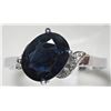 Image 1 : 10K WHITE GOLD SAPPHIRE (2.0CT) AND DIAMOND RING. INSURANCE VALUE $2500