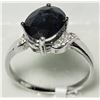 Image 2 : 10K WHITE GOLD SAPPHIRE (2.0CT) AND DIAMOND RING. INSURANCE VALUE $2500