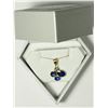 Image 2 : 10K YELLOW GOLD SAPPHIRE (1.90CT) AND DIAMOND (0.12CT) PENDANT NECKLACE. INSURANCE VALUE $2358