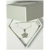 Image 2 : 14K WHITE GOLD DIAMOND (1.25CT, APRIL BIRTHSTONE) FLOWER PENDANT NECKLACE. INSURANCE VALUE $2250