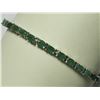 Image 2 : STERLING SILVER 35 EMERALD (7.31CT, MAY BIRTHSTONE) TENNIS BRACELET. RETAIL APPRAISED VALUE $1000