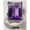 Image 2 : STERLING SILVER LARGE AMETHYST (11.0CT) RING. RETAIL APPRAISED VALUE $600