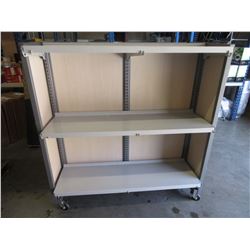 BEIGE ROLLING SHELF ON WHEELS (B2)