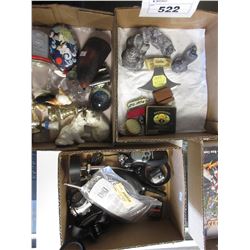 2 BOXES OF COLLECTABLES/BOX OF ASSORTED MISC WALKIE TALKIES, HEAD LAMP, BATTERY/ETC (B1)