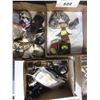 Image 1 : 2 BOXES OF COLLECTABLES/BOX OF ASSORTED MISC WALKIE TALKIES, HEAD LAMP, BATTERY/ETC (B1)