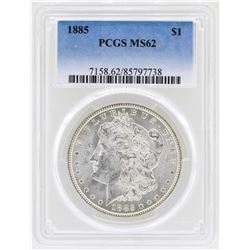 1885 $1 Morgan Silver Dollar Coin PCGS MS62