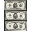 Image 1 : Lot of (3) 1934D $5 Silver Certificate Notes