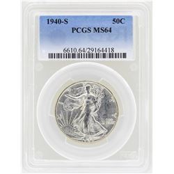 1940-S Walking Liberty Half Dollar Coin PCGS MS64