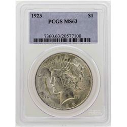1923 $1 Peace Silver Dollar Coin PCGS MS63