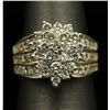 Image 6 : 14KT Yellow Gold 2.05 ctw Marquise Design Diamond Round Cut Ring