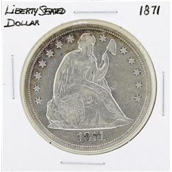 1871 $1 Seated Liberty Silver Dollar Coin