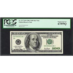 2001 $100 Federal Reserve STAR Note PCGS Superb Gem New 67PPQ