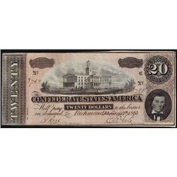 1864 $20 Confederate States of America Note