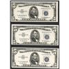 Image 1 : Lot of (3) 1953A $5 Silver Certificate Notes
