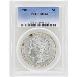 1890 $1 Morgan Silver Dollar Coin PCGS MS64