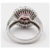 Image 5 : 14KT White Gold 3.03 ctw Round Cut Pink Tourmaline and Diamond Engagement Ring