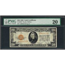 1928 $20 Gold Certificate Note Fr.2402 PMG Very Fine 20