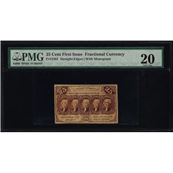 1862 First Issue 25 Cent Fractional Currency Note PMG Very Fine 20