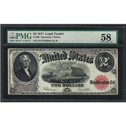 1917 $2 Legal Tender Note Fr.60 PMG Choice About Uncirculated 58