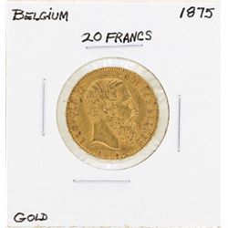 1875 Belgium 20 Francs Gold Coin