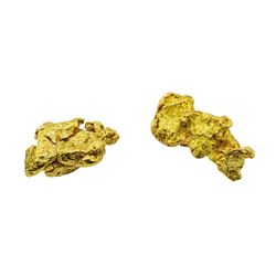 Lot of (2) Gold Nuggets 1.9 grams Total Weight