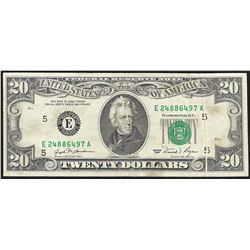 1981 $20 Federal Reserve Note ERROR Gutter Fold