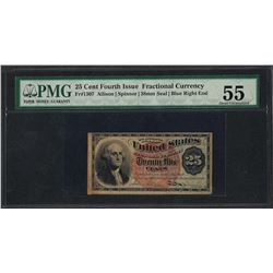 March 3, 1863 Fourth Issue 25 Cent Fractional Currency Note PMG About Uncirculat