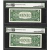 Image 2 : (2) Consecutive 1957 $1 Silver Certificate STAR Notes PMG Gem Uncirculated 65EPQ